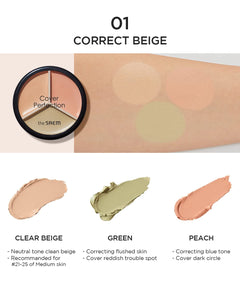 The Saem Cover Perfection Triple Pot Concealer - Correct Beige